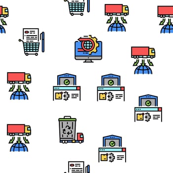 Logistics Business Vector Seamless Pattern
