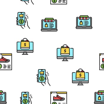 Shopping Online App Vector Seamless Pattern