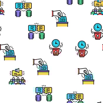 Forum People Meeting Vector Seamless Pattern