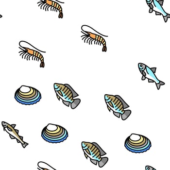 Commercial Fishing Aquaculture Vector Seamless Pattern