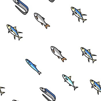 Commercial Fishing Aquaculture Vector Seamless Pattern