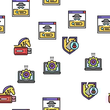 Cyber Security System Technology Vector Seamless Pattern