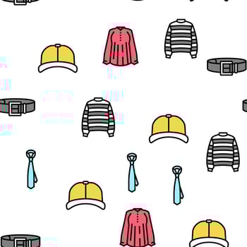 Clothes And Wearing Accessories Vector Seamless Pattern
