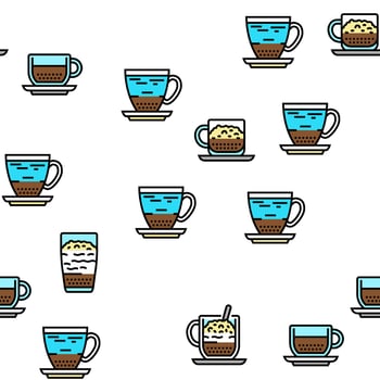 Coffee Types Energy Morning Drink Vector Seamless Pattern