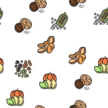 Nut Delicious Natural Nutrition Vector Seamless Pattern