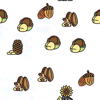 Nut Delicious Natural Nutrition Vector Seamless Pattern