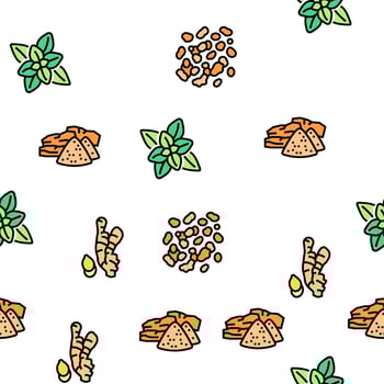 Aromatherapy Herbs Vector Seamless Pattern