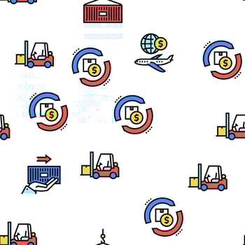 Export Import Logistic Vector Seamless Pattern