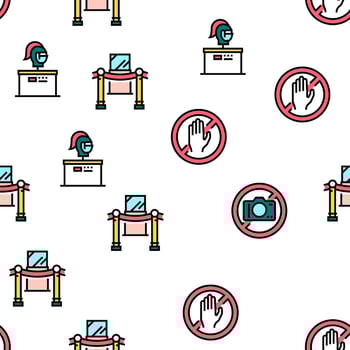 Museum Gallery Exhibit Vector Seamless Pattern