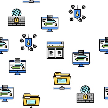 Ssh, Sftp File Transfer Protocol Icons Set Vector