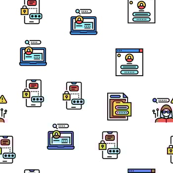 Password Protection Vector Seamless Pattern