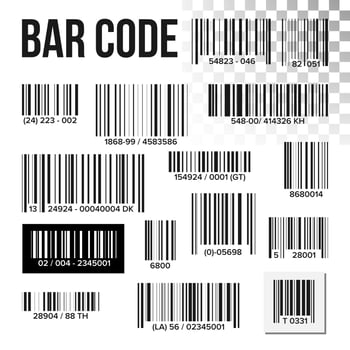 Bar Code Set Vector. Price Scan. Product Label. Information UPC Scanner. Digital Reader. Identification Sign. Illustration vector