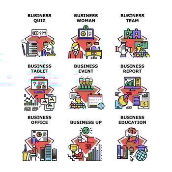 Business Education Set Icons Vector Illustrations