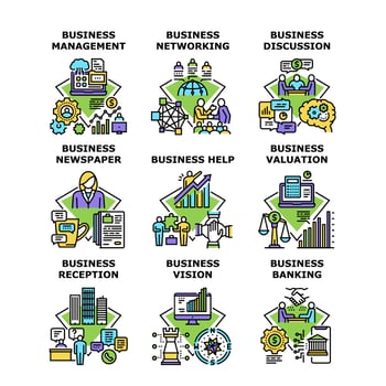 Business Vision Set Icons Vector Illustrations