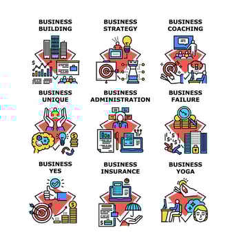 Business Strategy Set Icons Vector Illustrations