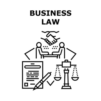 Business Law Vector Concept Black Illustration
