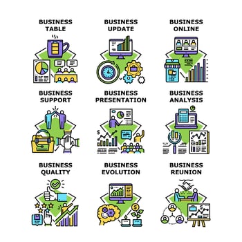 Business Evolution Set Icons Vector Illustrations