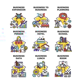 Business School Set Icons Vector Illustrations