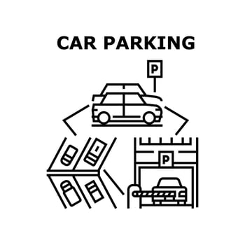 Car Parking Garage Concept Color Illustration vector