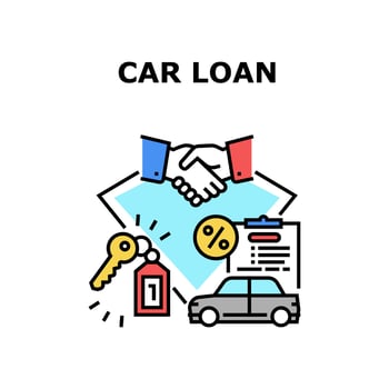 Car Loan Agreement Concept Color Illustration vector