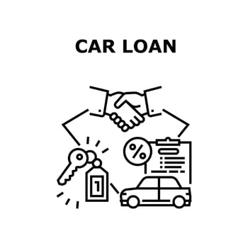 Car Loan Agreement Concept Black Illustration vector
