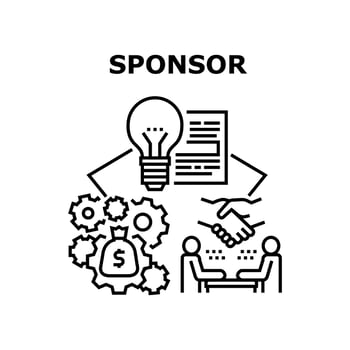 Sponsor Investment Vector Concept Black Illustration