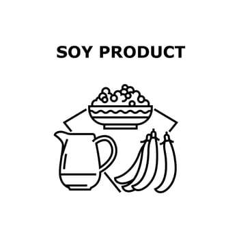 Soy Product Vector Concept Black Illustration
