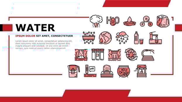 Water Purification Landing Header Vector