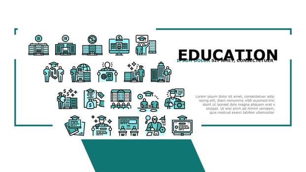 Higher Education And Graduation Landing Header Vector