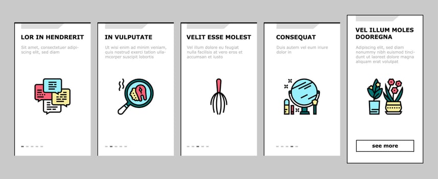 Womens Leisure Time Onboarding Icons Set Vector