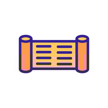 parchment paper scroll icon vector. Isolated contour symbol illustration vector