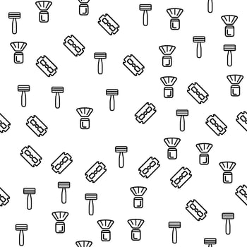 Male Barber Shaving Device Seamless Pattern Vector