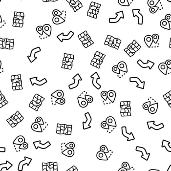 Gps Map Plan Navigation Seamless Pattern Vector