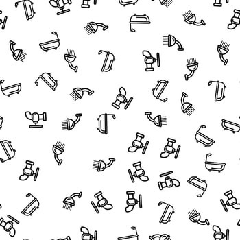 Bathroom Shower Equipment Seamless Pattern Vector