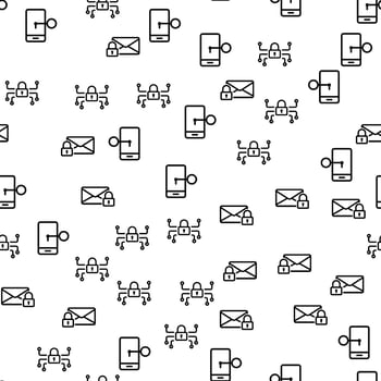 Security Mobile System Seamless Pattern Vector. vector