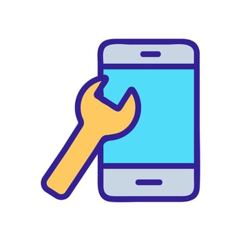 Repair the phone icon vector. Isolated contour symbol illustration vector