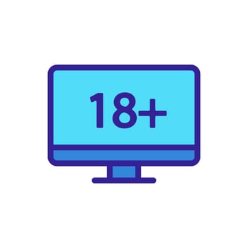 adult video icon vector. Isolated contour symbol illustration vector