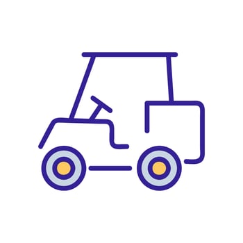 Golf car icon vector. Isolated contour symbol illustration vector