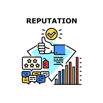 Brand Reputation Vector Concept Color Illustration