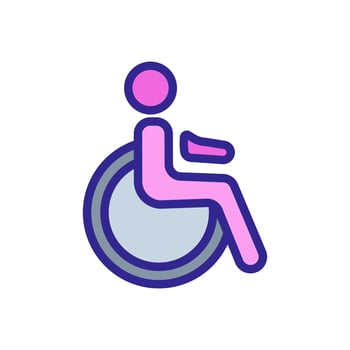 handicapped person icon vector outline illustration