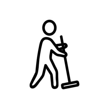 Wet cleaning icon vector. Isolated contour symbol illustration vector