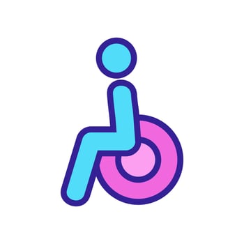 man wheelchair icon vector outline illustration