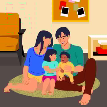 Playtime with My Little Family vector