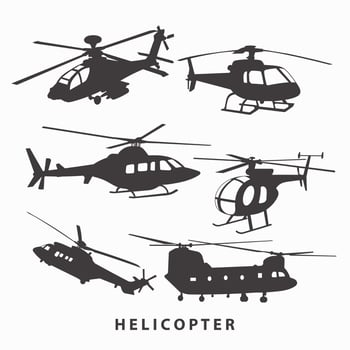 Helicopter silhouette vector