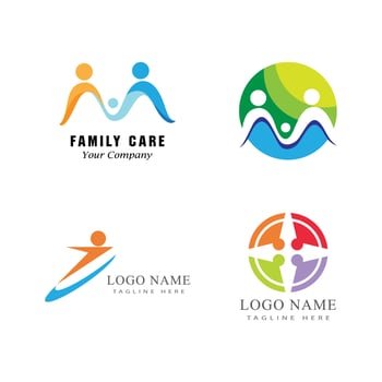 Adoption and community care Logo template vector icon