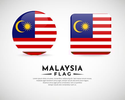 Collection of Malaysia flag emblem icon. Finland flag symbol icon vector. vector