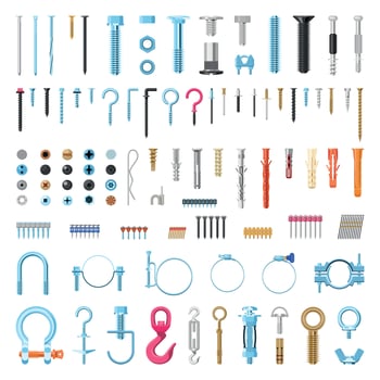 Set of Fasteners vector