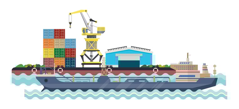 Illustration of the Industrial Port vector