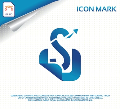 Creative letter s modern digital travel logo vector