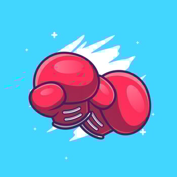 boxing gloves vector illustration. flat cartoon style.